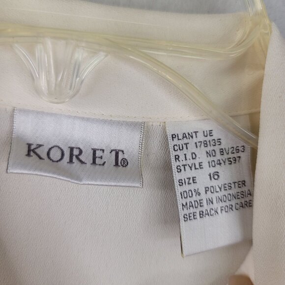 VTG Deadstock Koret Alabaster Embroidered Blouse Sz 16 Long Sleeve Renaissance - Picture 4 of 13